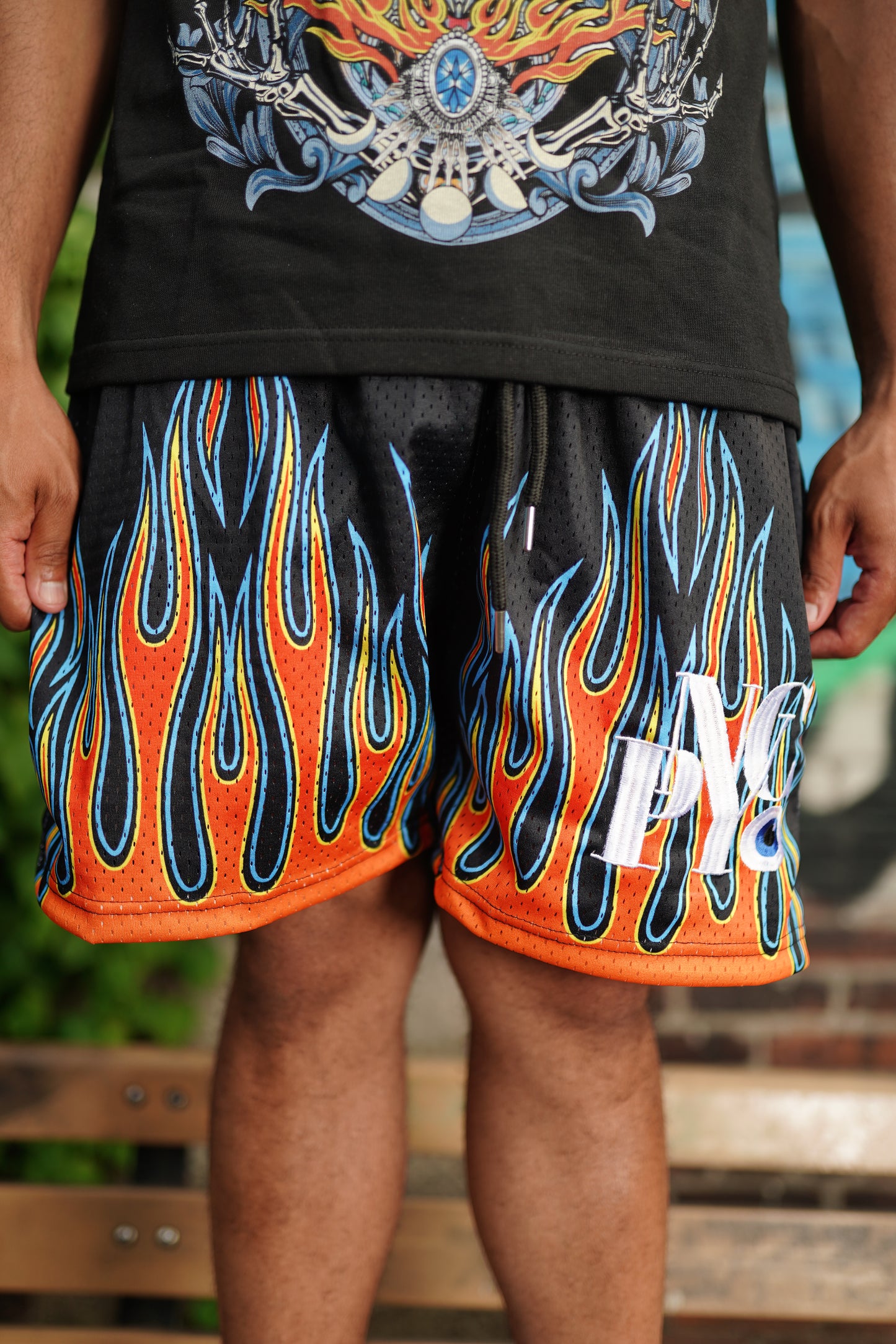 PNYC Flame Mesh Shorts