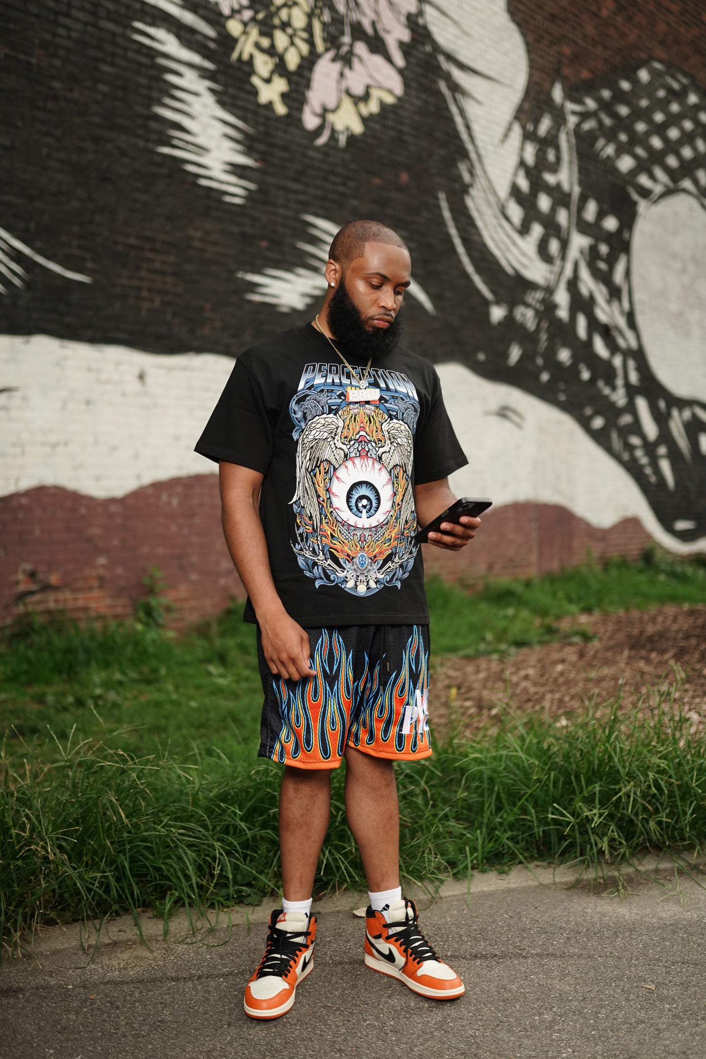 PNYC Flame Mesh Shorts